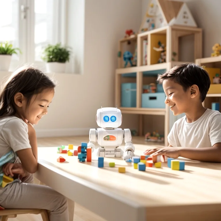 Kind entdeckt Roboter-Bausatz